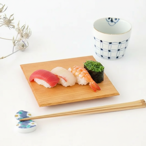 Aizawa Wood Crafts KITO Square Dessert Plate Zelkova