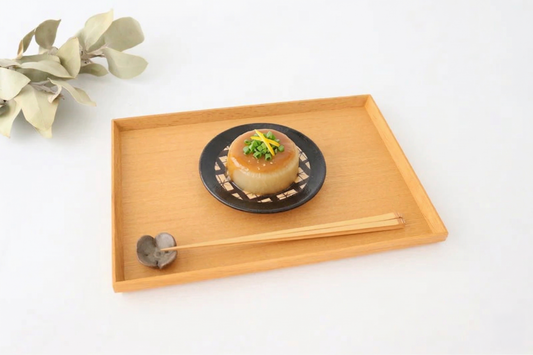 Kitagama Kasen Hiroshige Kato Small Plate Basket Pattern Black-Oribe | Seto Ware