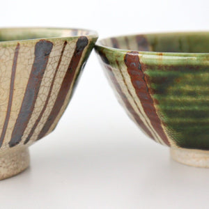 Kitagama Kasen Hiroshige Kato Oribe Hexagonal Rice Bowl  | Seto Ware