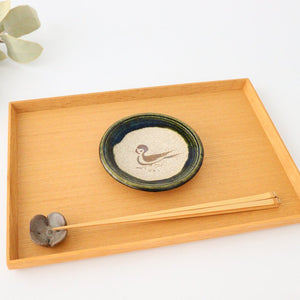 Kitagama Kasen Hiroshige Kato Sauce Plate Oribe Sparrow | Seto Ware