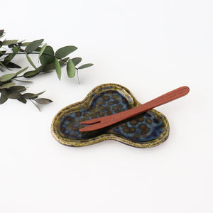 Tea heart small plate pine pottery Kitagama Kasen Hiroshige Kato Seto ware