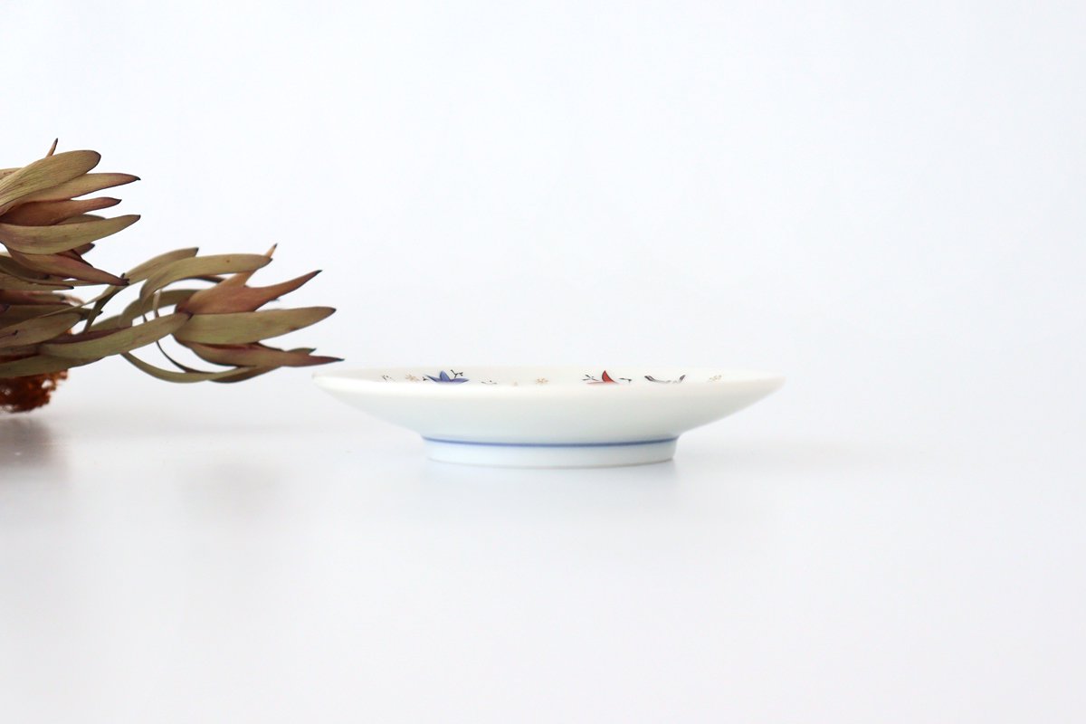 Seikou Kiln Sauce Plate Deer and Maple | Kutani Ware