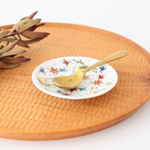 Seikou Kiln Sauce Plate Deer and Maple | Kutani Ware