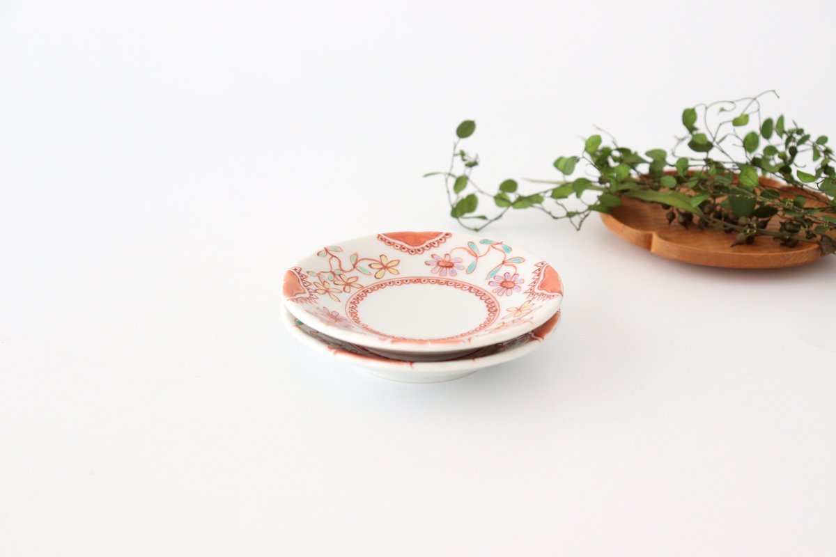 9cm/3.5in Round Plate Sunlight Porcelain Ginshu Kiln Kutani Ware