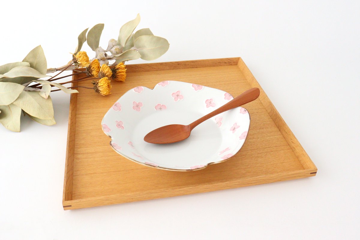 hana plate pink porcelain hana Arita ware