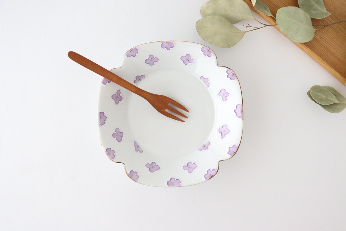 hana plate purple porcelain hana Arita ware