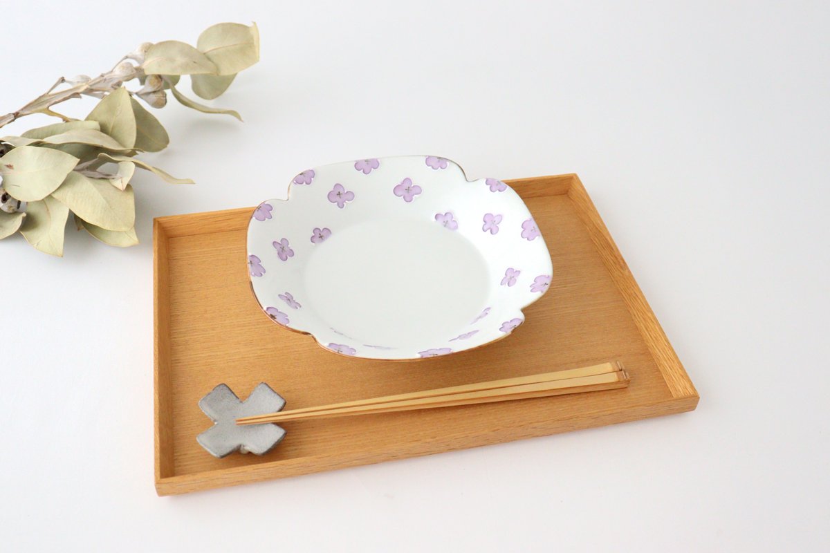 hana plate purple porcelain hana Arita ware