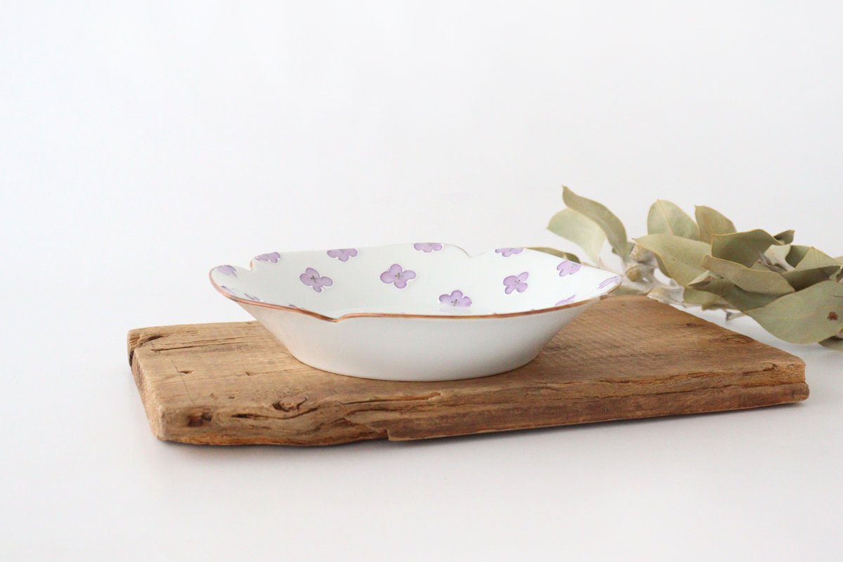 hana plate purple porcelain hana Arita ware