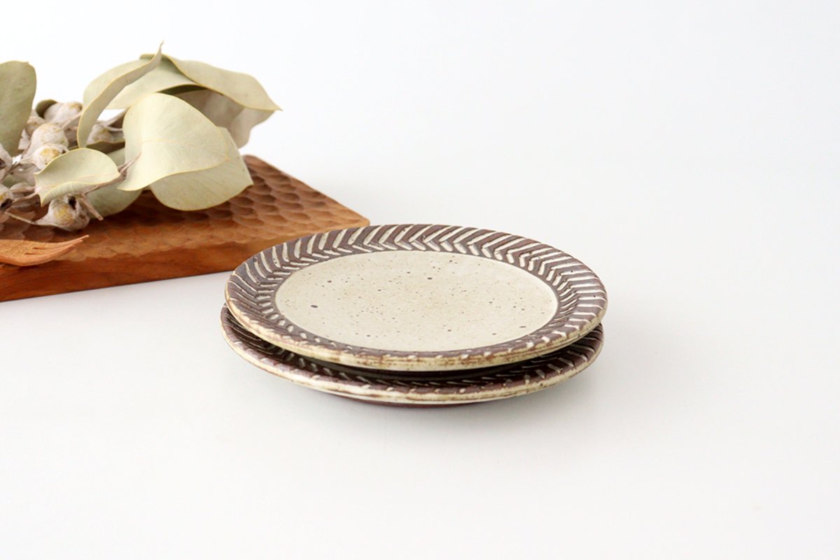 tomaru Plate Rosemary 15cm/5.9in | Shigaraki Ware