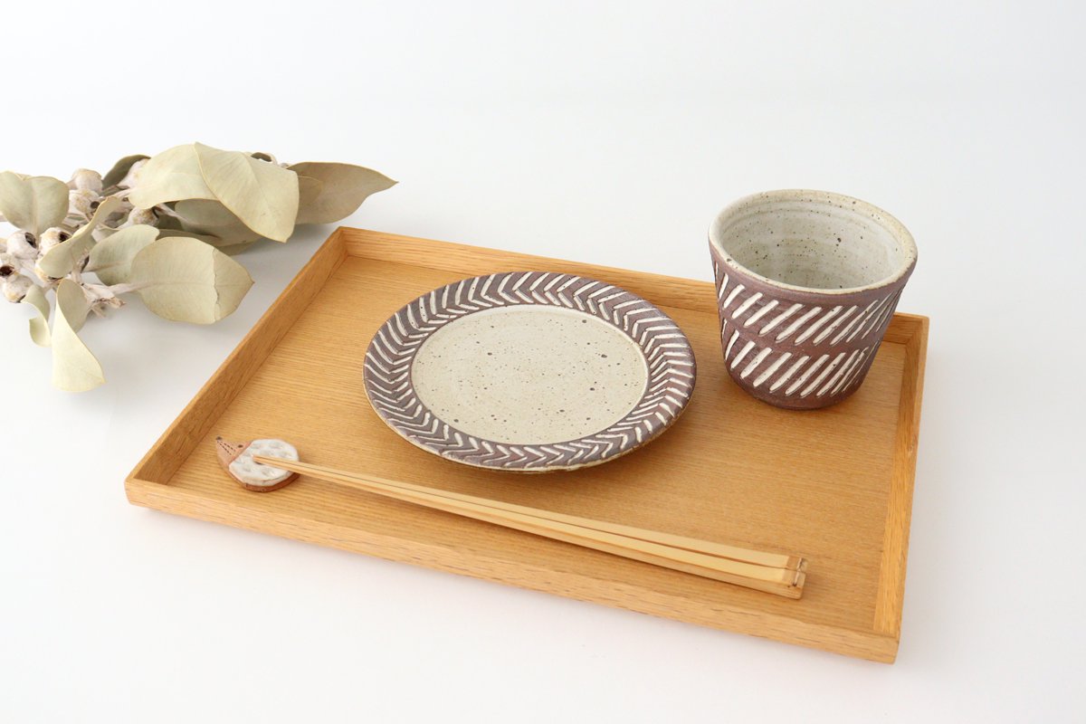 tomaru Plate Rosemary 15cm/5.9in | Shigaraki Ware