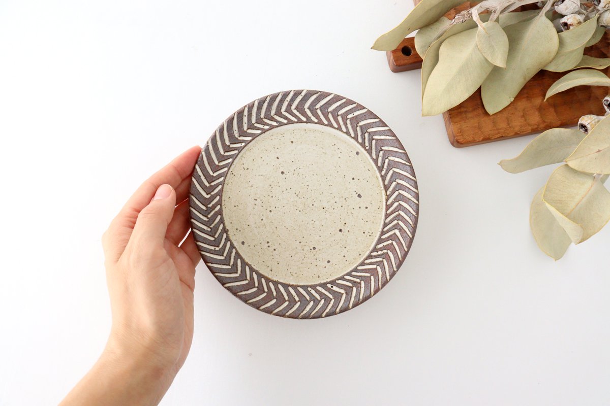 tomaru Plate Rosemary 15cm/5.9in | Shigaraki Ware