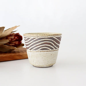 Free cup wave pottery tomaru Shigaraki ware