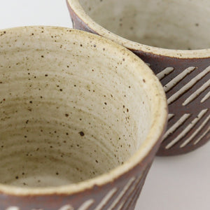 Free cup Naname shinogi pottery tomaru Shigaraki ware