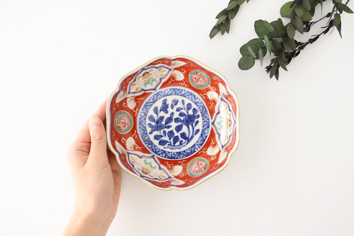 Rinkurou Kiln Small Bowl Old Imari Style Flower-pattern  | Kobachi Hasami Ware