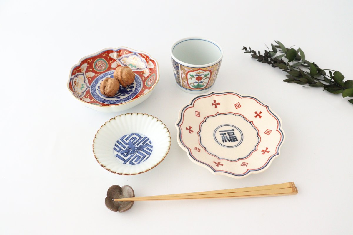 Rinkurou Kiln Small Bowl Old Imari Style Flower-pattern  | Kobachi Hasami Ware