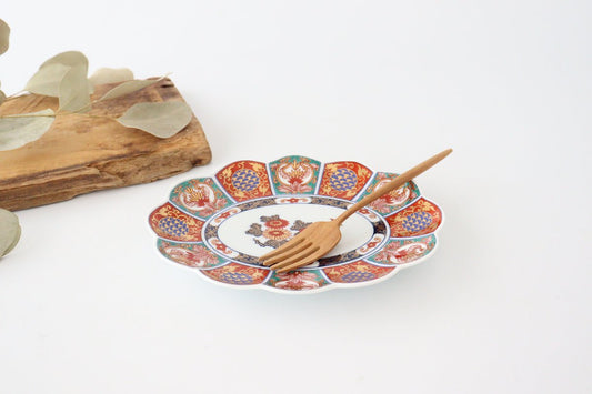 19cm oval plate, gold color mattori chrysanthemum pattern, porcelain, Rinkurou kiln, Hasami ware