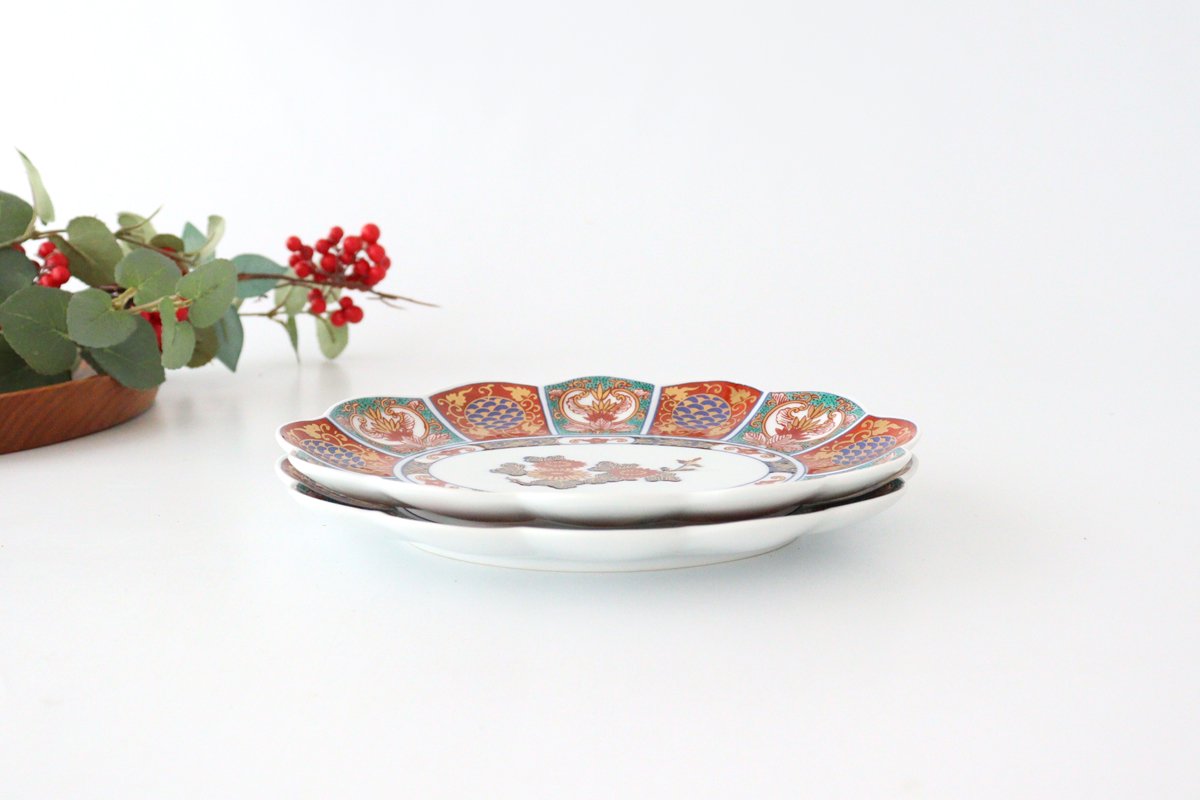 19cm oval plate, gold color mattori chrysanthemum pattern, porcelain, Rinkurou kiln, Hasami ware