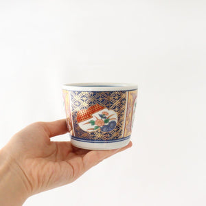 Soba choko window flower picture porcelain Rinkurou kiln Hasami ware