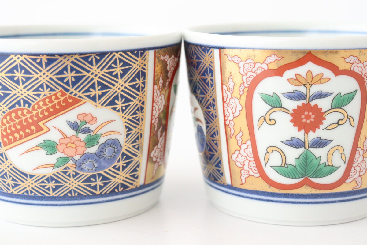 Soba choko window flower picture porcelain Rinkurou kiln Hasami ware