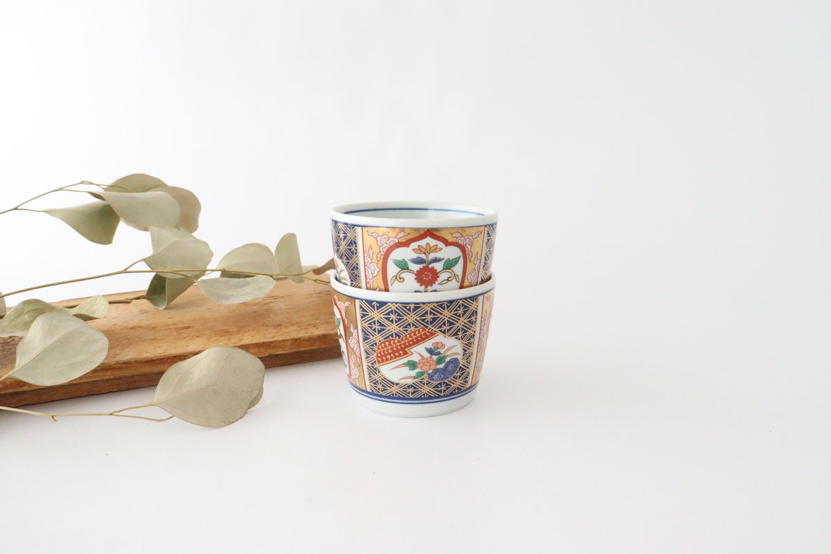 Soba choko window flower picture porcelain Rinkurou kiln Hasami ware