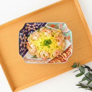Rinkuro Kiln Octagonal Plate Peony | Sushi Plate Hasami Ware