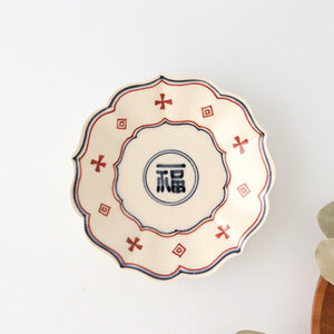 Bellflowershaped Plate Fuku Semi-Porcelain 15cm/5.9in | Arita Ware