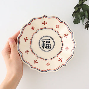 Bellflowershaped Plate Fuku Semi-Porcelain 15cm/5.9in | Arita Ware