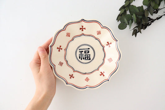 Bellflowershaped Plate Fuku Semi-Porcelain 15cm/5.9in | Arita Ware-Detail3