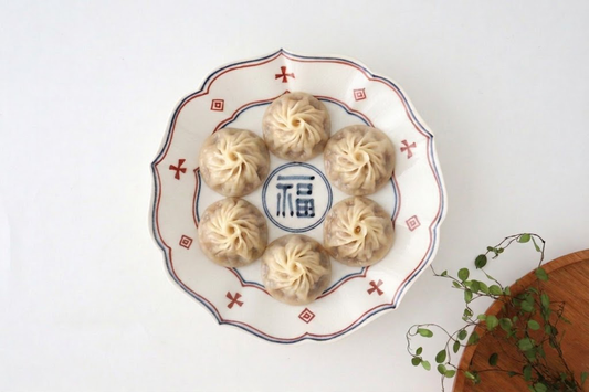 Bellflowershaped Plate Fuku Semi-Porcelain 21cm/8.3in | Arita Ware