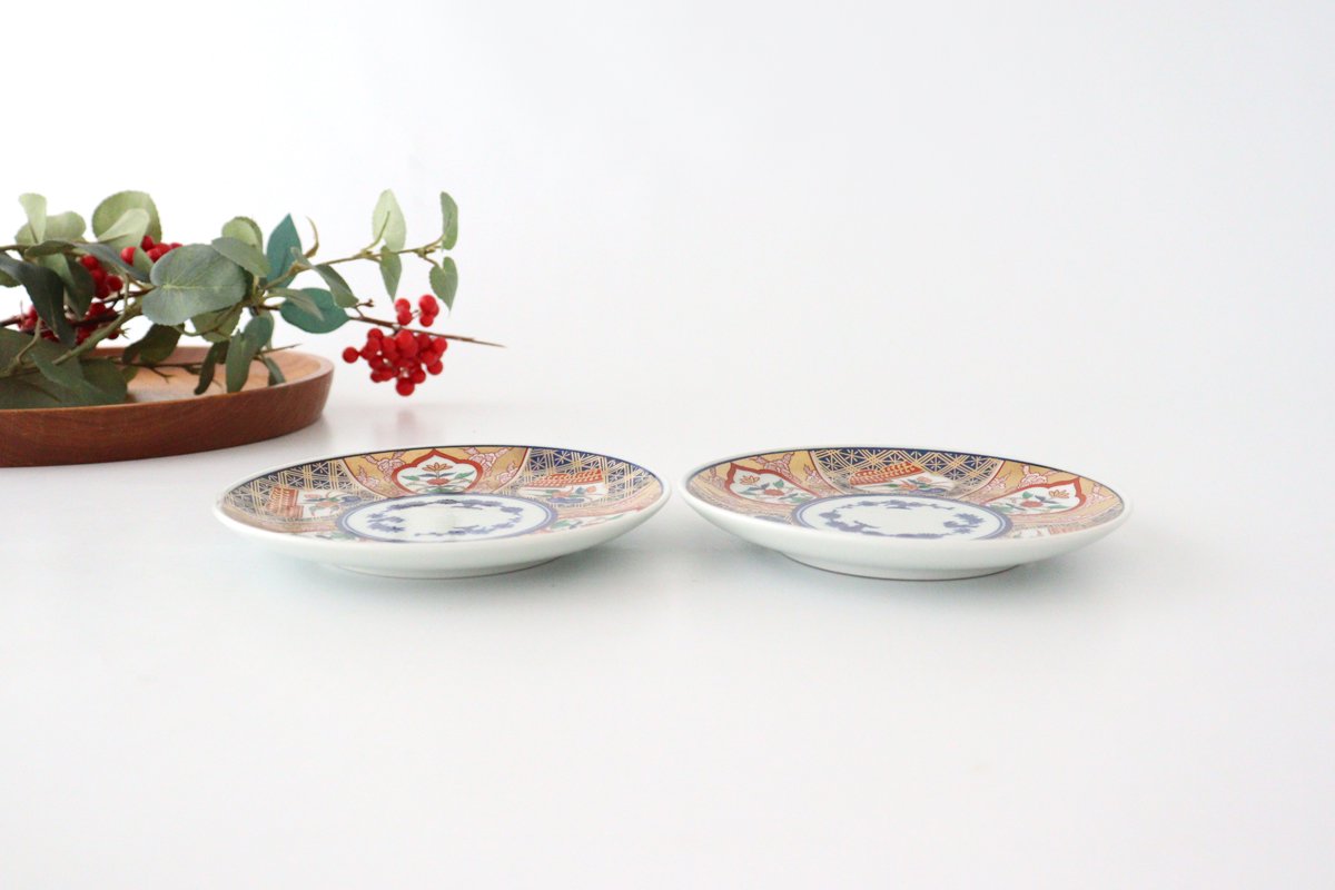 12cm/4.7in Plate Window Flower Painting Porcelain Rinkurou Kiln Hasami Ware