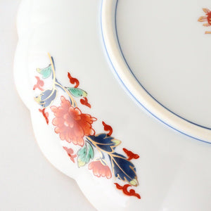 Japanese plate, chrysanthemum pattern, porcelain, Rinkurou kiln, Hasami ware
