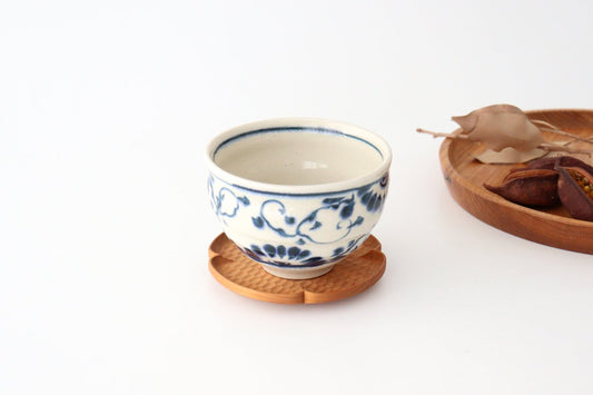 Soup bowl, flower crest, pottery, Ai Annan, Mino ware