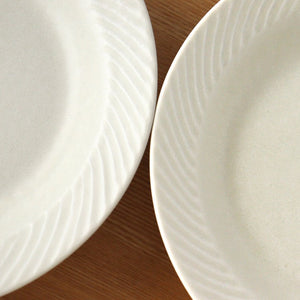 21cm/8.3in Rim Plate White Porcelain Laurel Mino Ware
