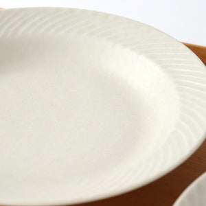 21cm/8.3in Rim Plate White Porcelain Laurel Mino Ware