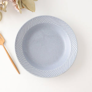 Laurel Deep Plate Blue 21cm/8.3in l Mino Ware