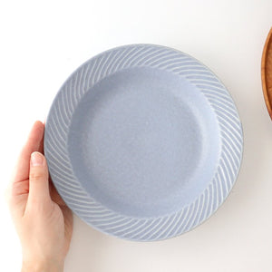 Laurel Deep Plate Blue 21cm/8.3in l Mino Ware