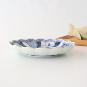 Rinkurou Kiln Chrysanthemum Shaped Plate Old Imari Pattern Blue&Silver 16cm/6.29in | Hasami Ware