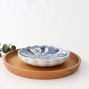 Rinkurou Kiln Chrysanthemum Shaped Plate Old Imari Pattern Blue&Silver 16cm/6.29in | Hasami Ware