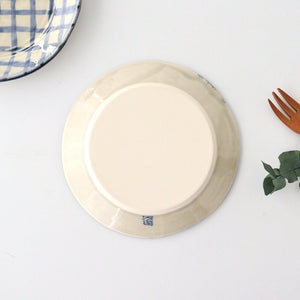 Rim plate S semi-porcelain check Arita ware