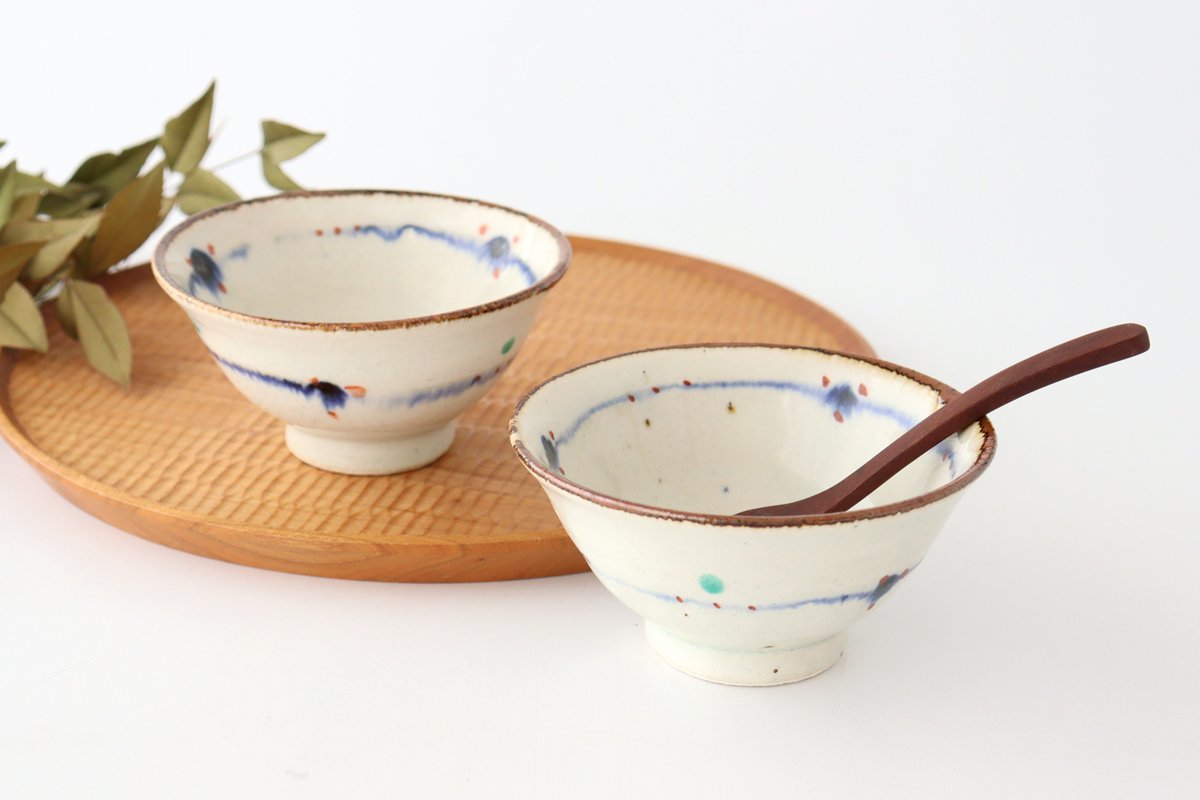 Minami Kiln Rice Bowl Annan Red Pattern Small | Mino Ware