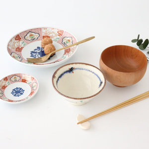 Small plate, gold-colored window painting, porcelain, Hasami ware