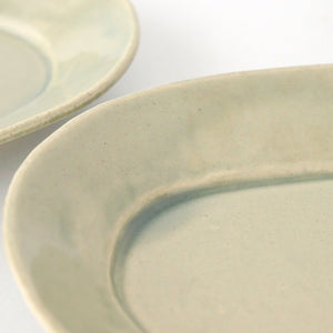 Oval plate small gray pottery Ozenre kiln