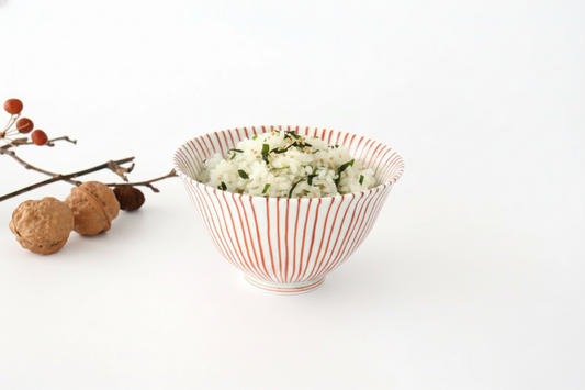Rice Bowl Tokusa Vermilion | Arita Ware