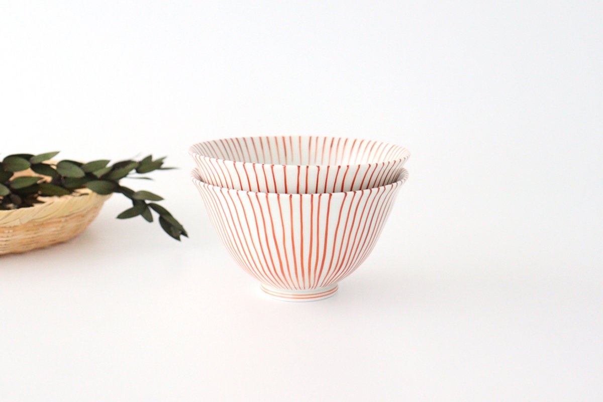 Rice Bowl Tokusa Vermilion | Arita Ware