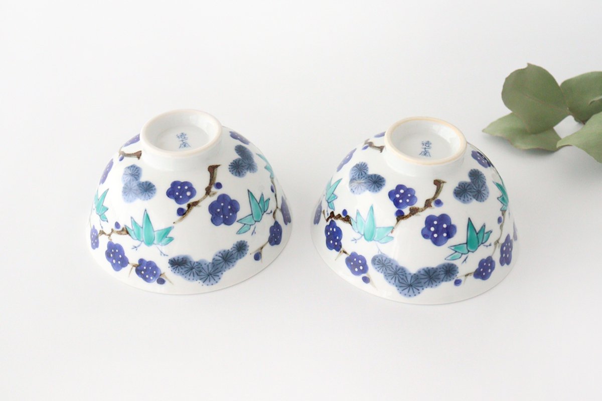 Rice Bowl Sho-chiku-bai Blue | Imari Ware