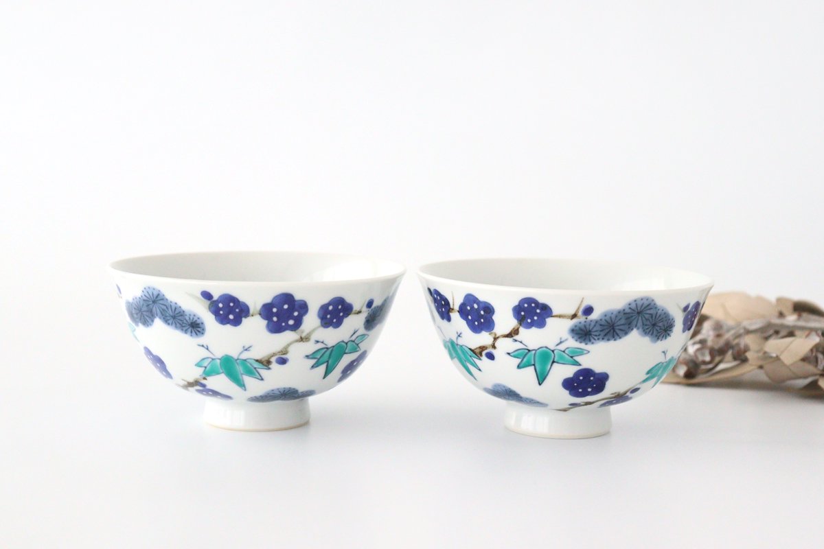 Rice Bowl Sho-chiku-bai Blue | Imari Ware