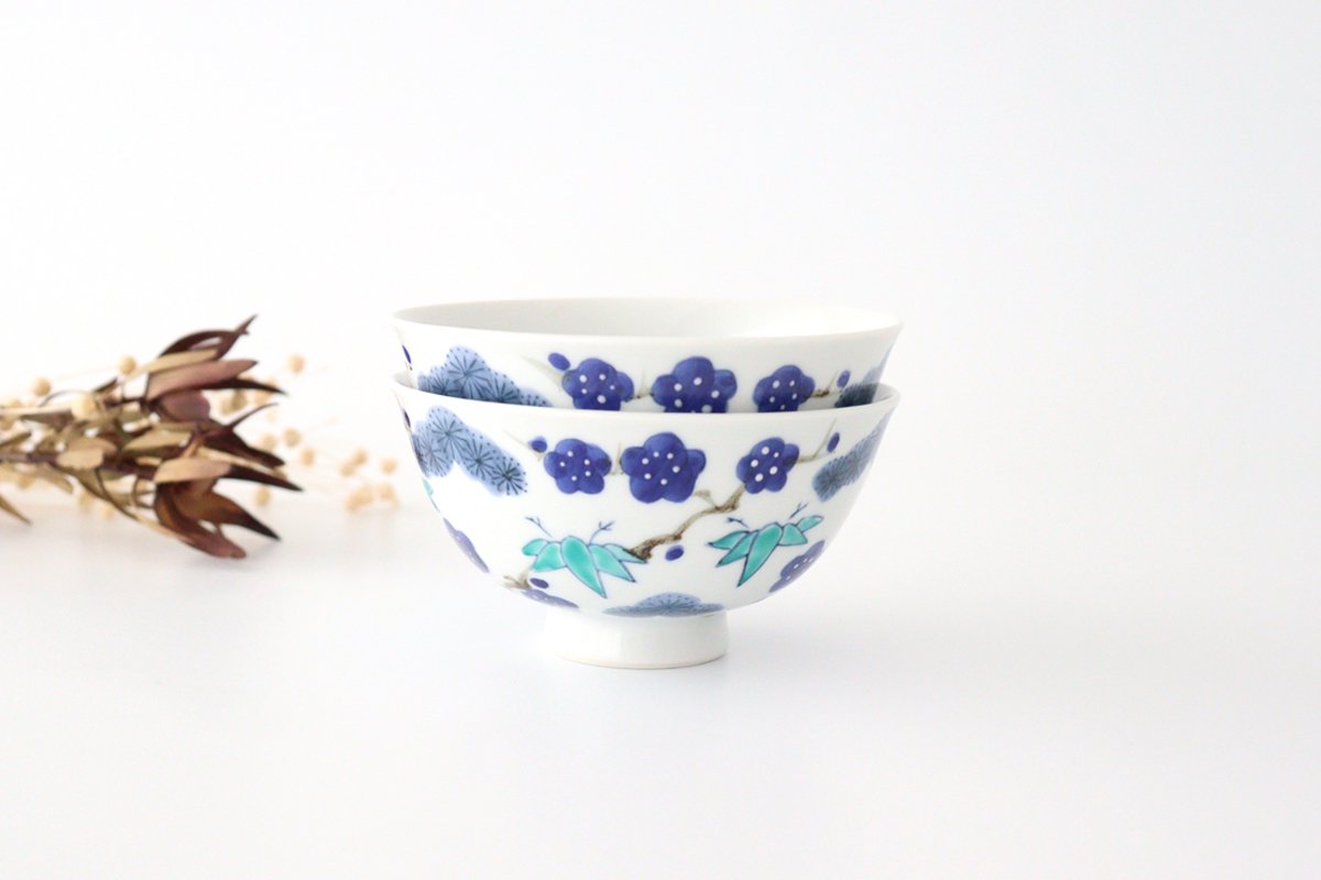 Rice Bowl Sho-chiku-bai Blue | Imari Ware