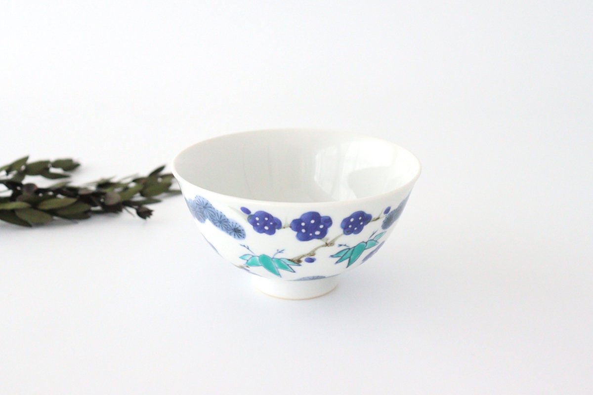 Rice Bowl Sho-chiku-bai Blue | Imari Ware