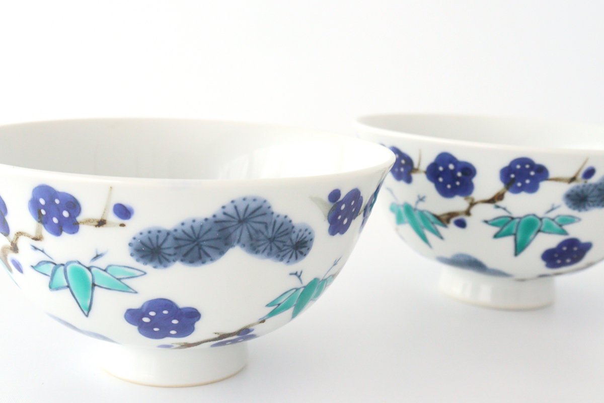 Rice Bowl Sho-chiku-bai Blue | Imari Ware