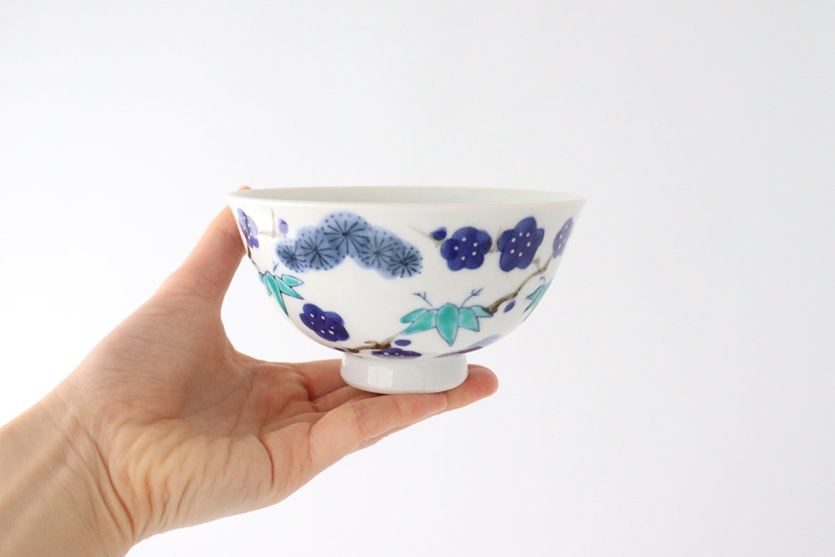 Rice Bowl Sho-chiku-bai Blue | Imari Ware